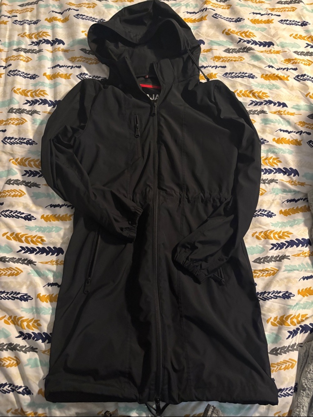 Pajar Black Hooded Long Raincoat